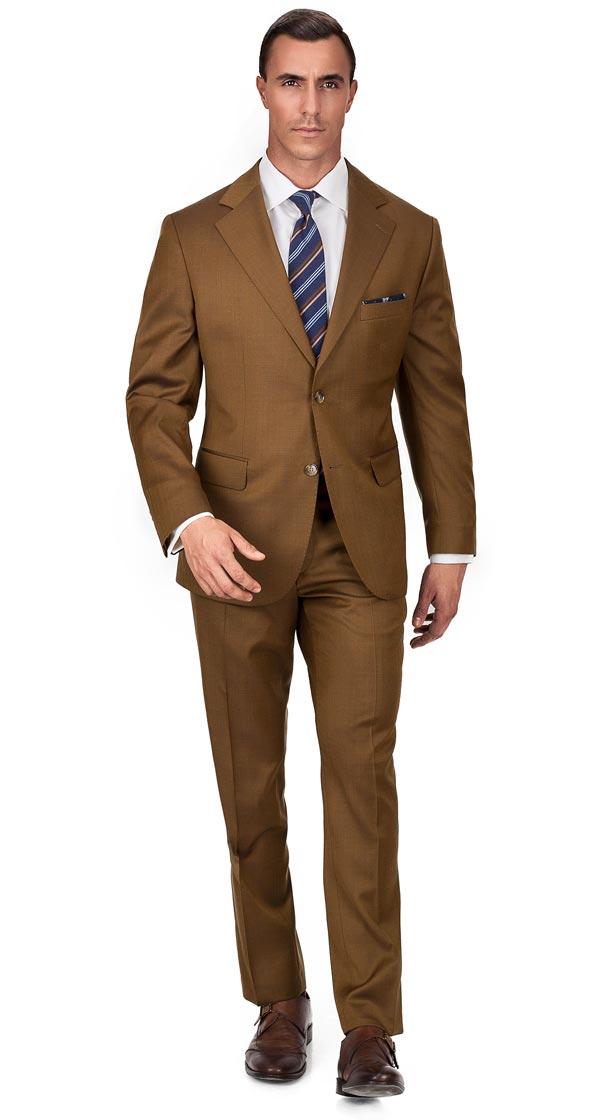 Premium Bronze Brown Wool & Silk Suit
