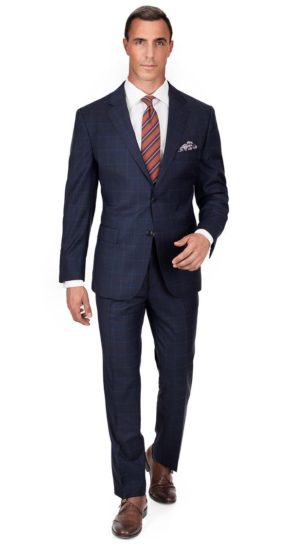 Blue Check Blue Suit