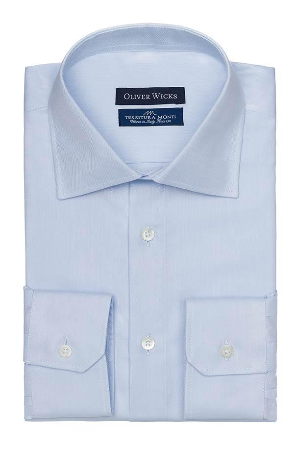 Light Blue Two-Ply Cotton Twill Shirt