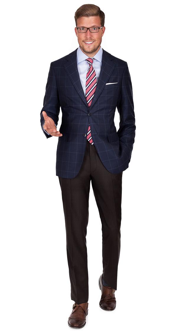 Vendetta Premium Navy Check Blazer