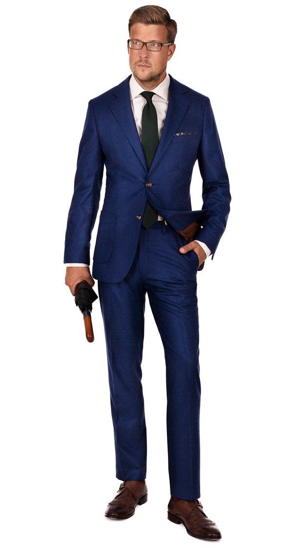 Royal Blue Wool Flannel Suit