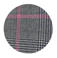 100% Super 150s Grey Plaid with Coral Overcheck Wool (Italy)