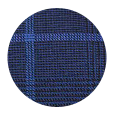 100% Super 150s Blue Check Navy Plaid Wool (Italy)