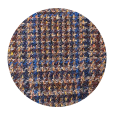 100% Brown Plaid Shetland Tweed Wool (Italy)