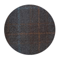 100% Super 110s Tangerine & Blue Check Charcoal Natural Stretch Wool (Italy)